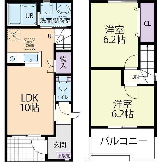 FORTUNA(2LDK/1階)の間取り写真