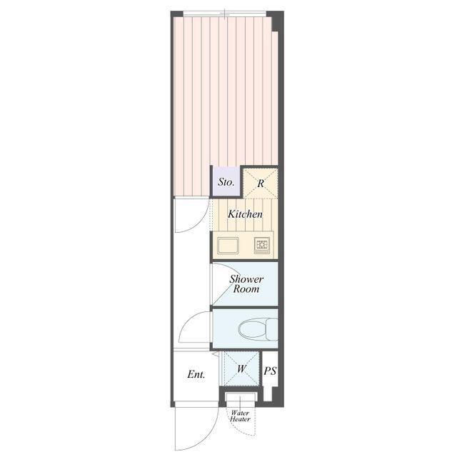 APARTMENT KYODO SETAGAYA II(1K/2階)の間取り写真