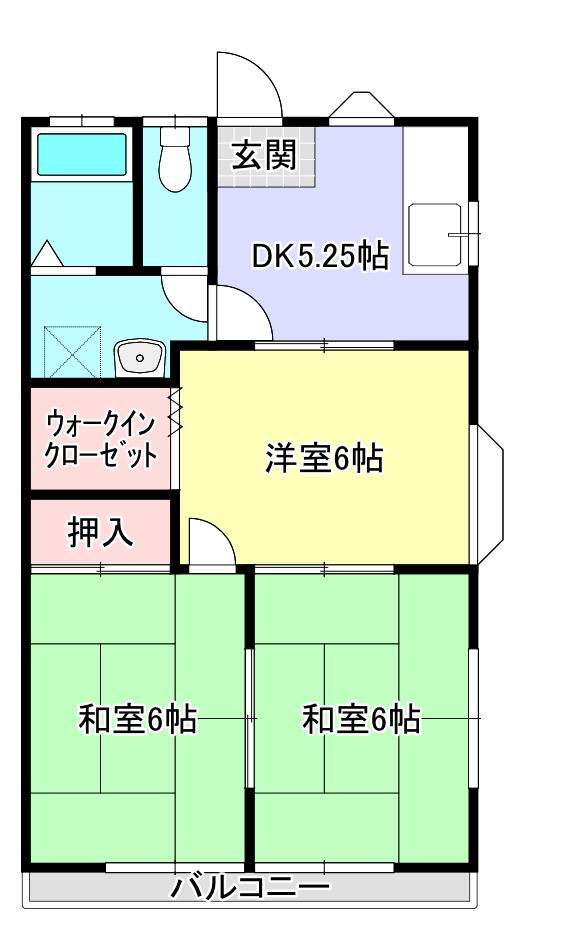桜木ハイツ B(3K/1階)の間取り写真