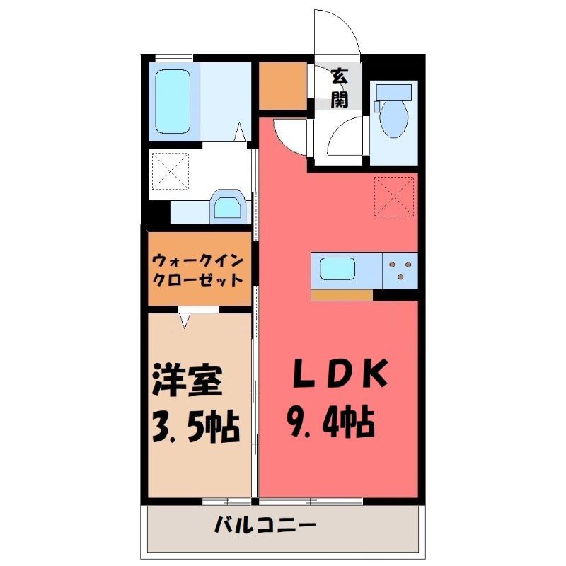 フロンティアS(1LDK/3階)の間取り写真