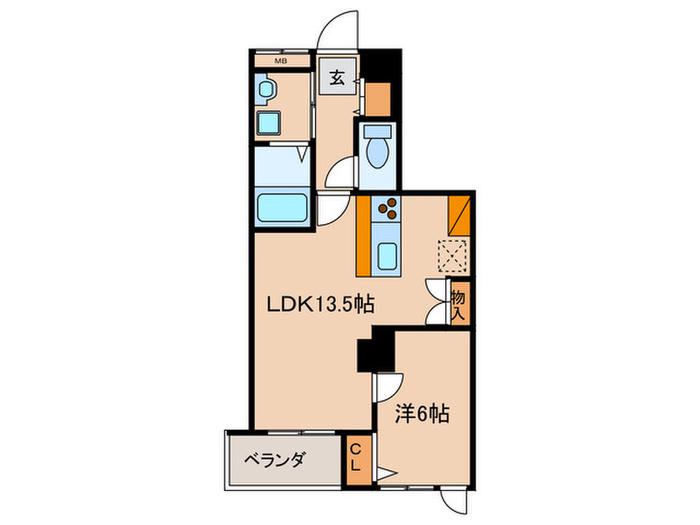S-FORT警固タワー(1LDK/8階)の間取り写真