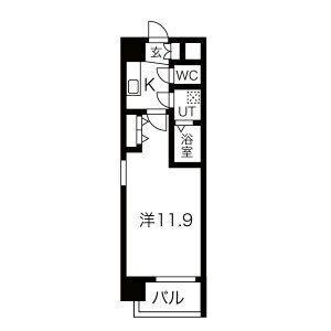 THE MUSIC COURT(1K/8階)の間取り写真