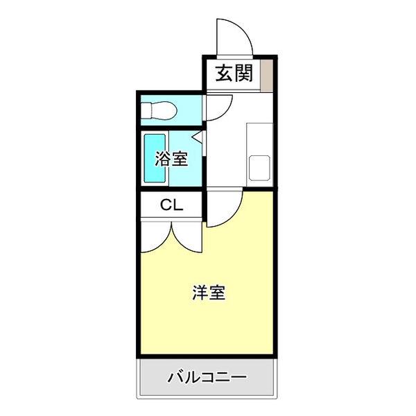 薬師ビル(1K/5階)の間取り写真