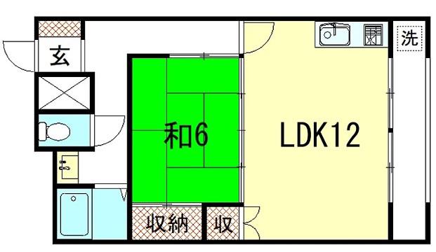 コープ鴨川B棟(2DK/3階)の間取り写真