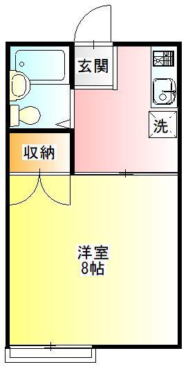 ALBA小田原(1K/2階)の間取り写真