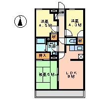 アーバンライフ(3LDK/4階)の間取り写真