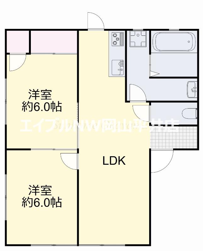 コーポ小野田(2LDK/1階)の間取り写真