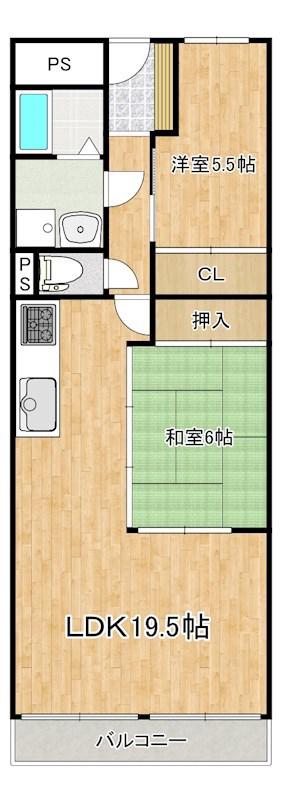 シャルマンコーポ草津(3LDK/5階)の間取り写真