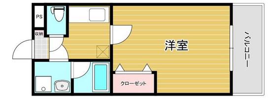 東古松S-1ビル(1K/4階)の間取り写真