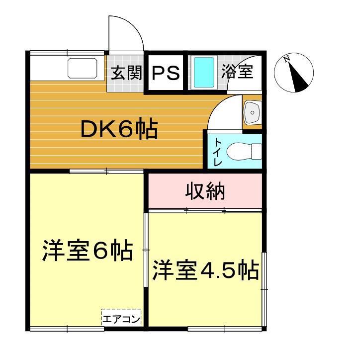 第1関ハイツ(2DK/1階)の間取り写真