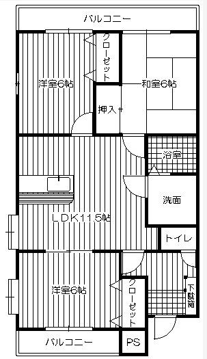 ドリームハウス(3LDK/2階)の間取り写真