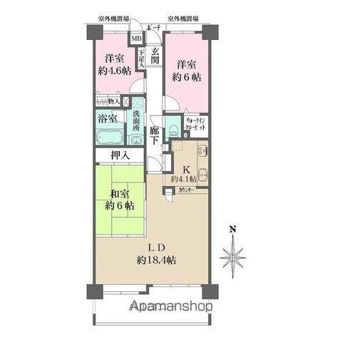ファミール北大阪マークス(3LDK/6階)の間取り写真