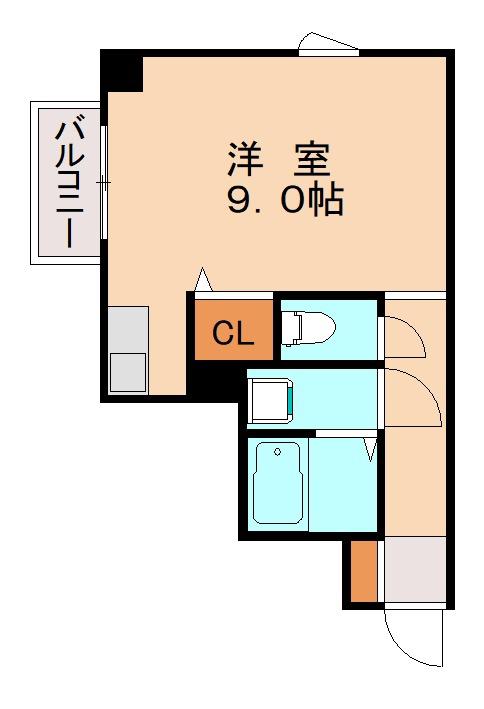 COCO大橋(ワンルーム/3階)の間取り写真