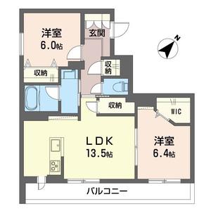 SHM アヴニール(2LDK/2階)の間取り写真