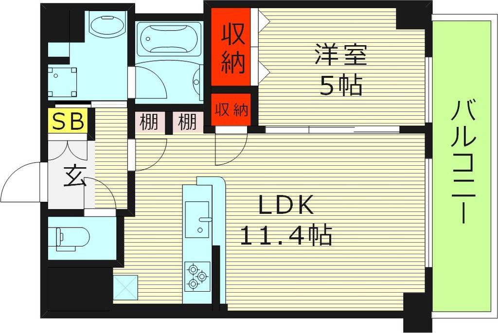 GRACE VILLA(1LDK/4階)の間取り写真