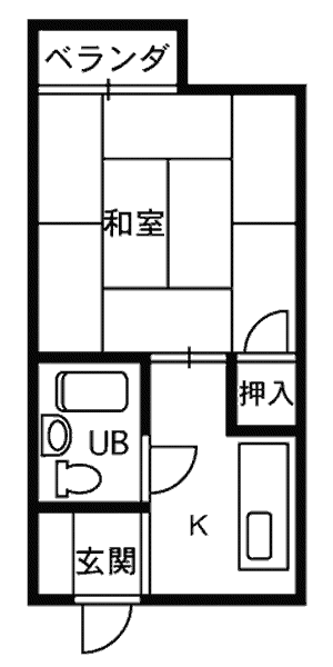 西木田コーポ(1K/1階)の間取り写真
