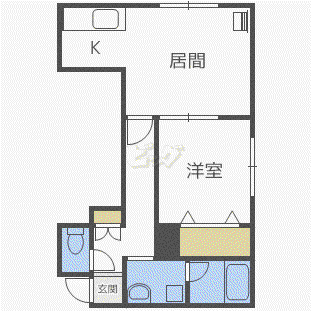 ハウポート壱番館(1LDK/2階)の間取り写真