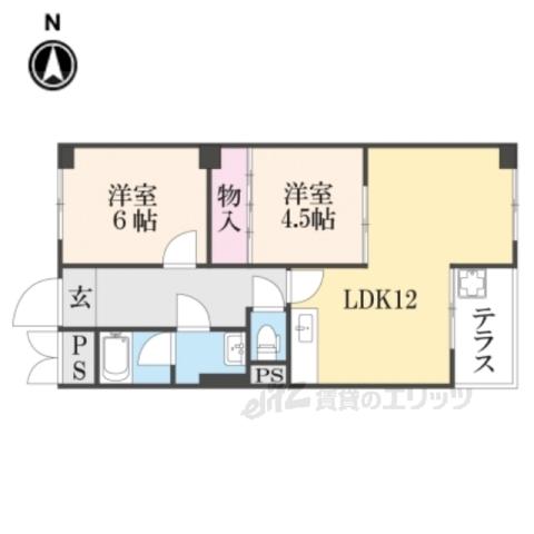 MAYUMIハイツアザレア(2LDK/1階)の間取り写真