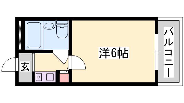 メトレス野里(ワンルーム/1階)の間取り写真