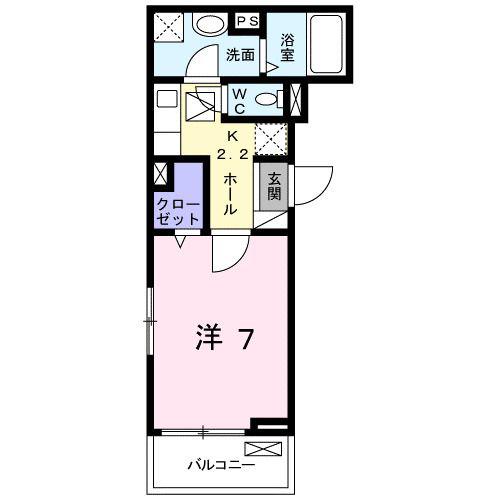 オンディーヌ(1K/1階)の間取り写真