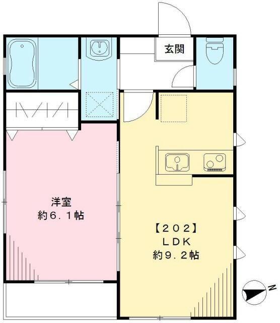 カーサルビア(1LDK/2階)の間取り写真