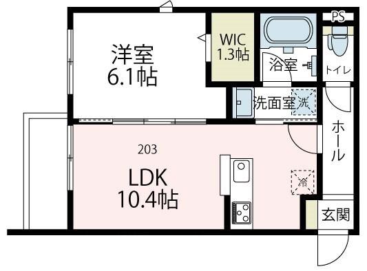 ヴァローレⅤ(1LDK/2階)の間取り写真