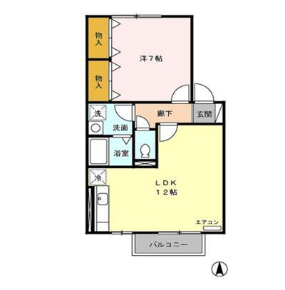 サンライフ広面(1LDK/1階)の間取り写真