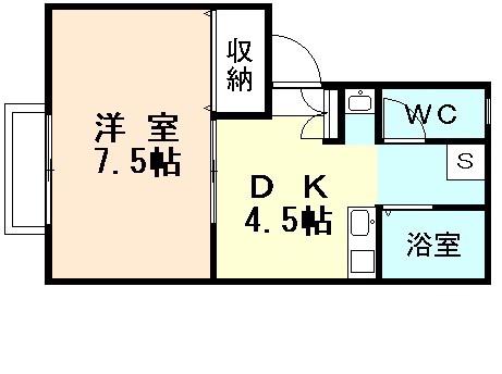 コア大町(1DK/1階)の間取り写真