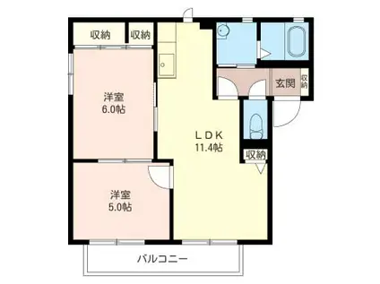 ウェスタリア21-A(2LDK/1階)の間取り写真