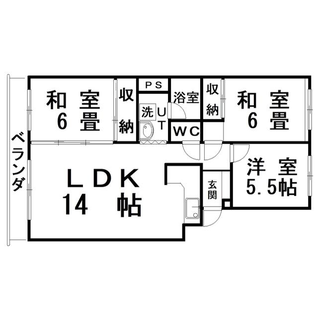 ときわ台ハイツ(3LDK/3階)の間取り写真
