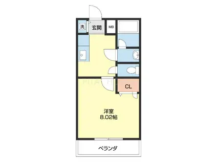 T・Hパレス今福(1K/2階)の間取り写真