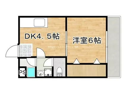 田尻マンション(1DK/3階)の間取り写真