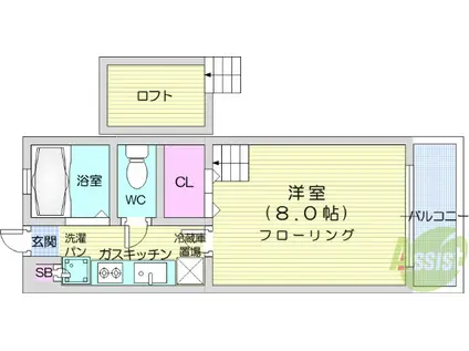 K-ハウス参番館(1K/1階)の間取り写真