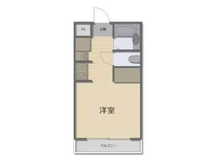 アルファ西古松(1K/3階)の間取り写真