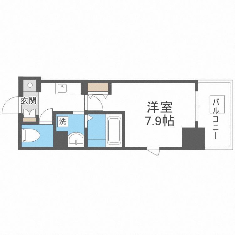クローバー・ビュー上本町(1K/3階)の間取り写真