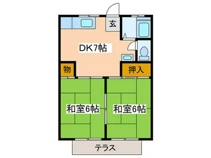 和田ハイム(2DK/1階)の間取り写真
