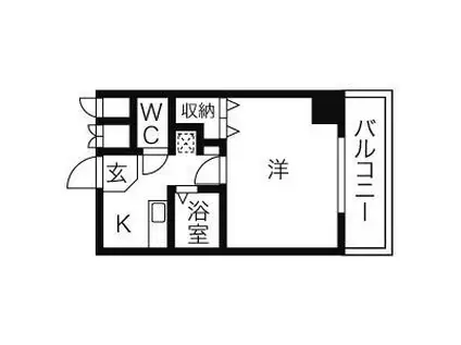 ドミール札幌(1K/9階)の間取り写真