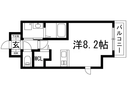 ONLYONE川西中央2(ワンルーム/4階)の間取り写真
