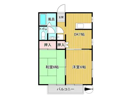 エスポワールTSUTSUMI(2DK/1階)の間取り写真