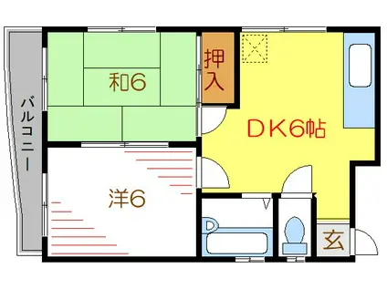 たむらコーポ(2DK/3階)の間取り写真