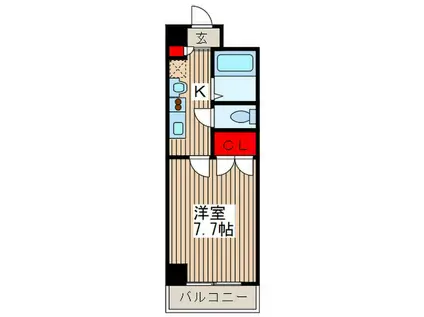 新坂ラテスト(1K/8階)の間取り写真