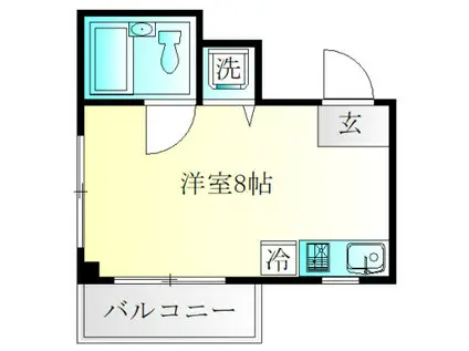 吉川ビル(ワンルーム/3階)の間取り写真