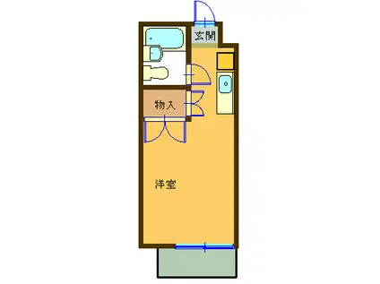 アメニティコウヤマ第8ガーデン(ワンルーム/1階)の間取り写真