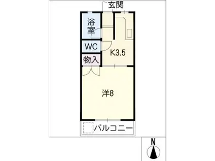 MITA HOUSE II(1K/2階)の間取り写真
