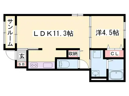 ファンド今宿II(1LDK/1階)の間取り写真