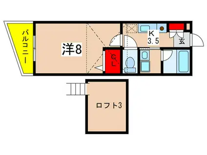 スターダスト柿生(1K/3階)の間取り写真