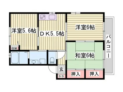 シャーメゾンさくら坂 C棟(3K/1階)の間取り写真