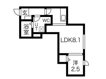 アルカンシェル北仙台(1LDK/1階)の間取り写真