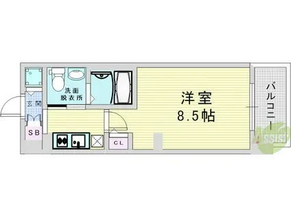 エステムプラザ梅田・中崎町IIIツインマークスノースレジデンス(1K/3階)の間取り写真