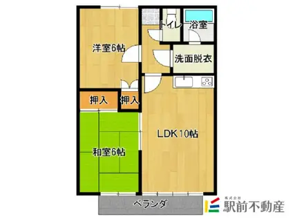 アーバンコーポマリ(2LDK/2階)の間取り写真